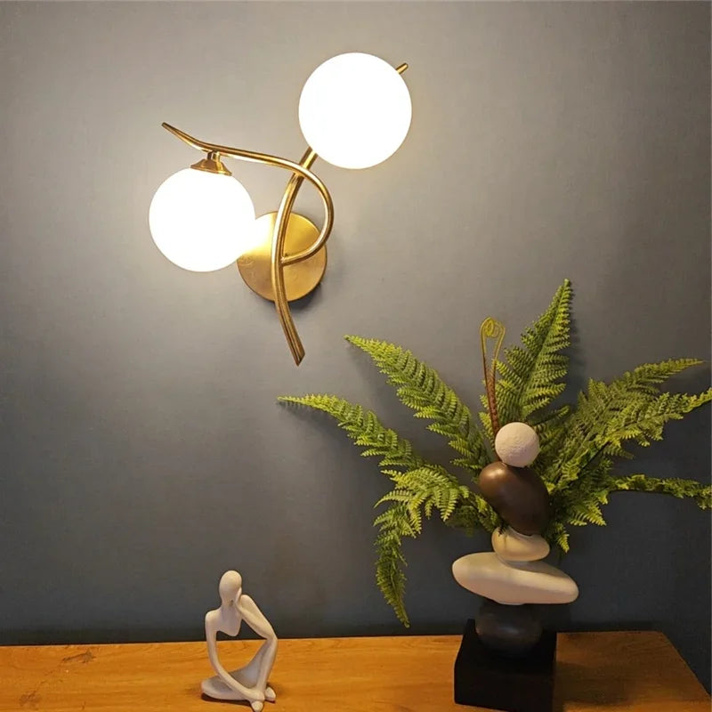 Applique Murale Fer & Boule de Verre – Nordique G9
