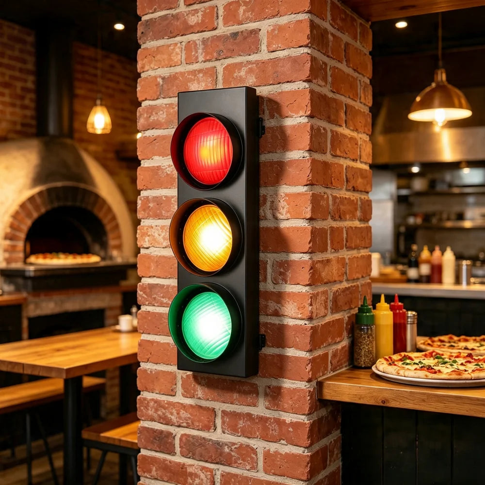 Applique Murale Feu Tricolore – LED Télécommandée Déco