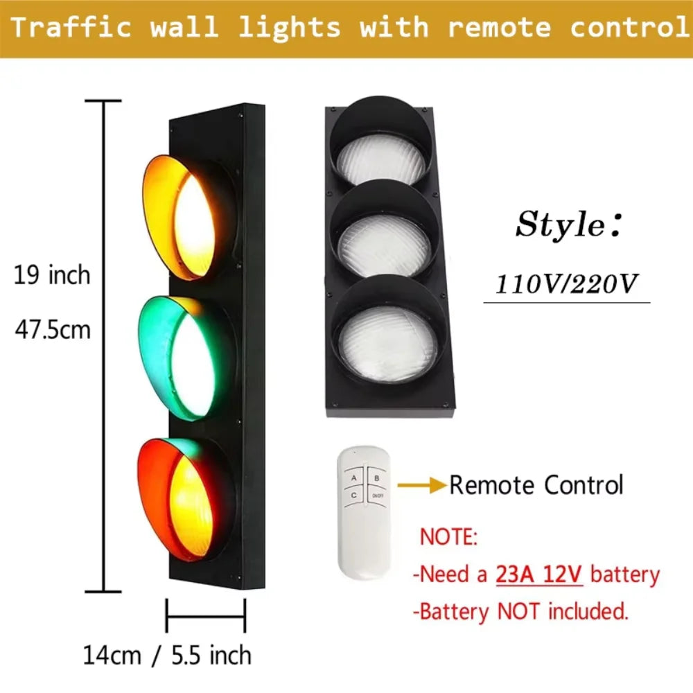 Applique Murale Feu Tricolore – LED Télécommandée Déco