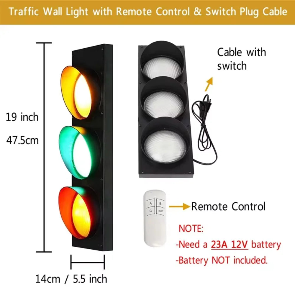 Applique Murale Feu Tricolore – LED Télécommandée Déco