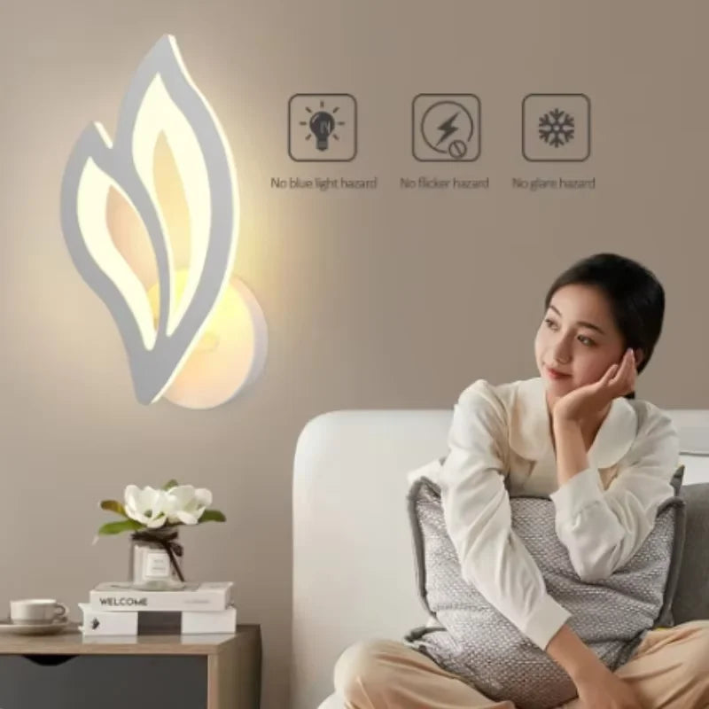 Applique Murale Feuille – LED Créative Chevet