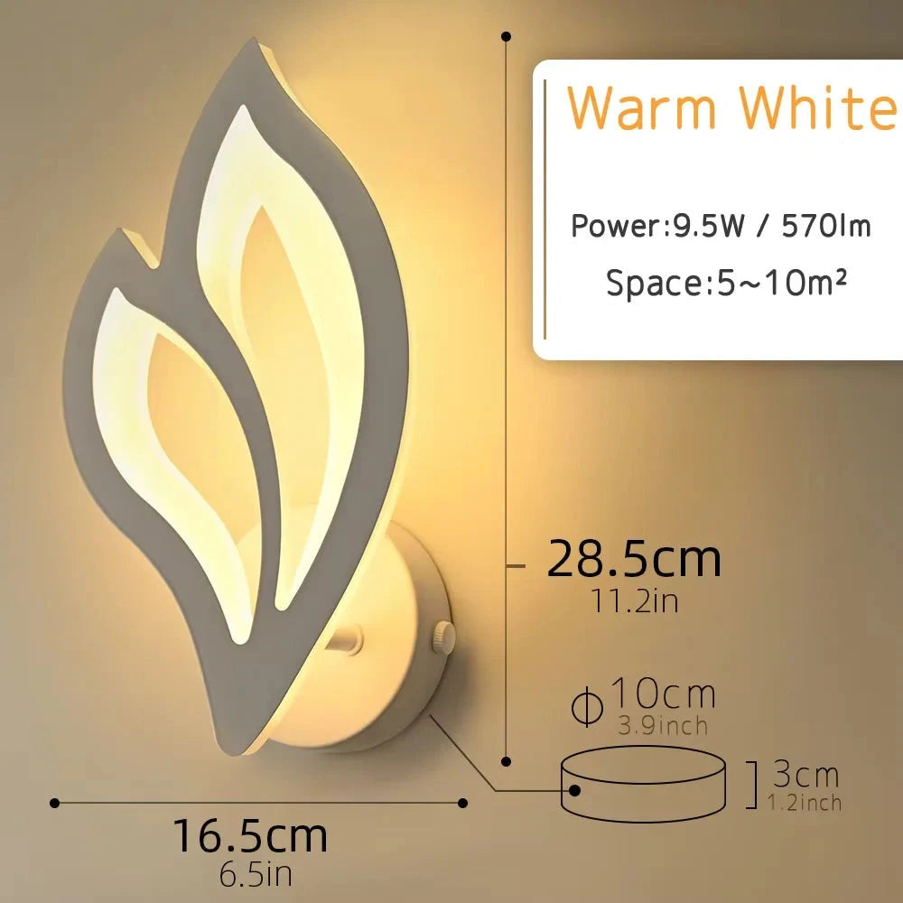 Applique Murale Feuille – LED Créative Chevet