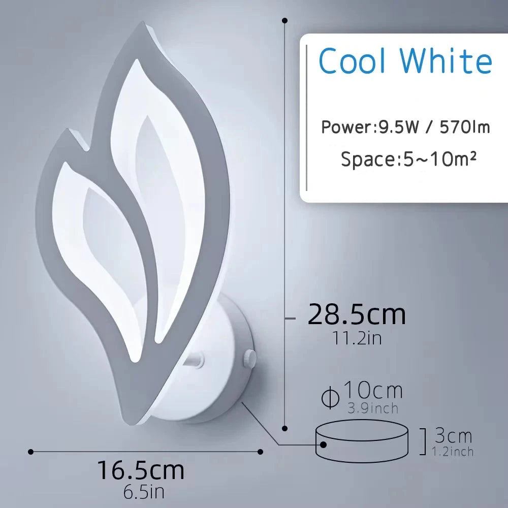 Applique Murale Feuille – LED Créative Chevet