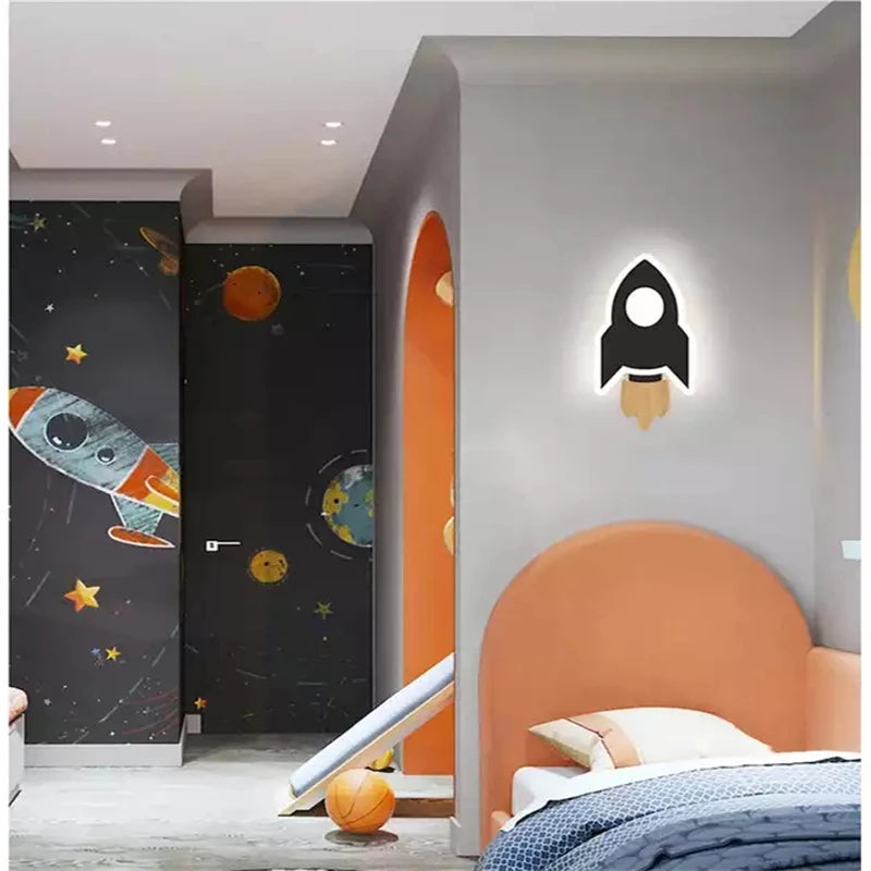 Applique Murale Fusée, Étoile & Lune – Enfant LED