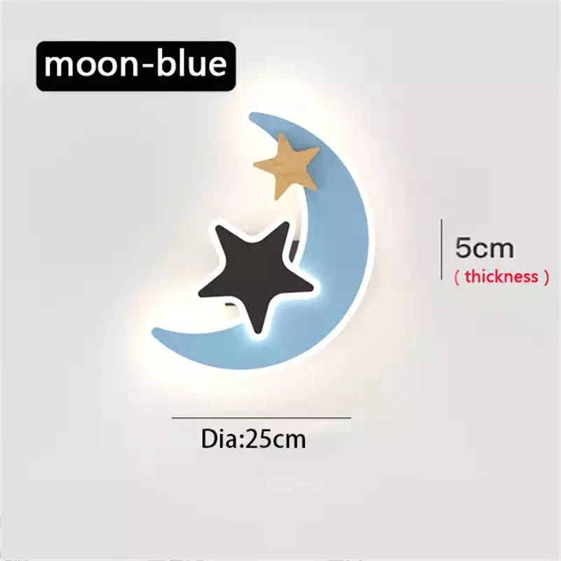 Applique Murale Fusée, Étoile & Lune – Enfant LED