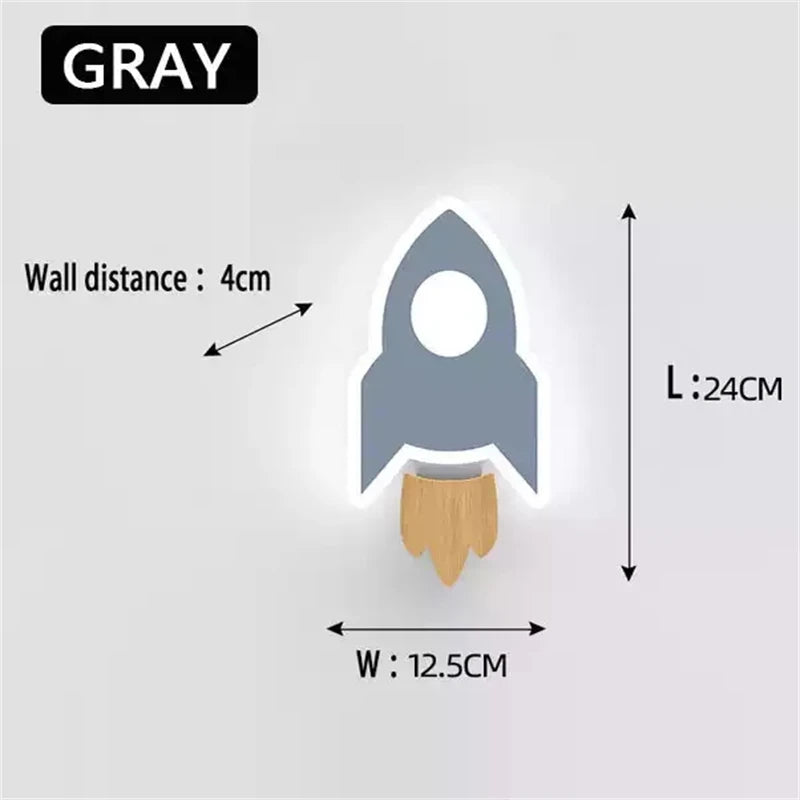 Applique Murale Fusée, Étoile & Lune – Enfant LED