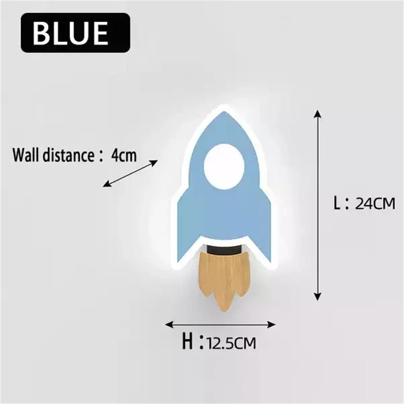 Applique Murale Fusée, Étoile & Lune – Enfant LED
