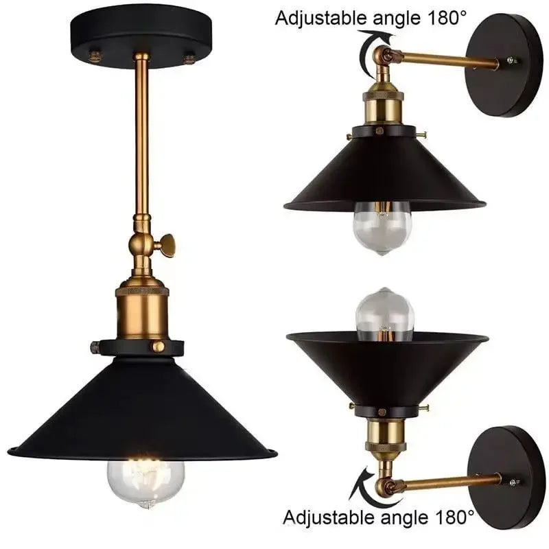Applique Murale Industrielle – Fer Noir Escalier & Couloir
