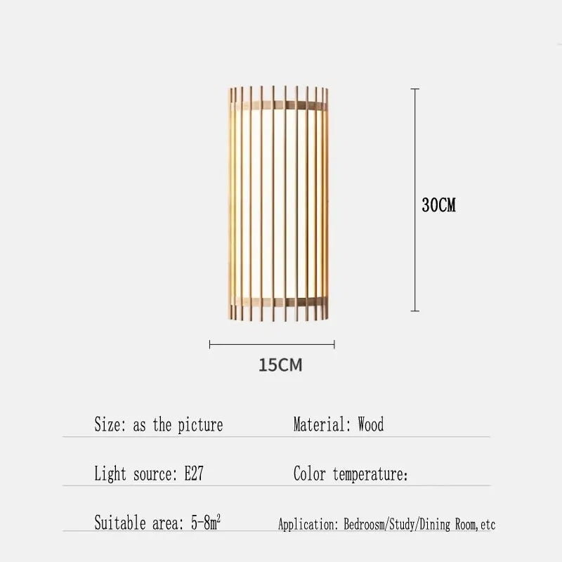 Applique Murale Japandi – Bois Massif LED