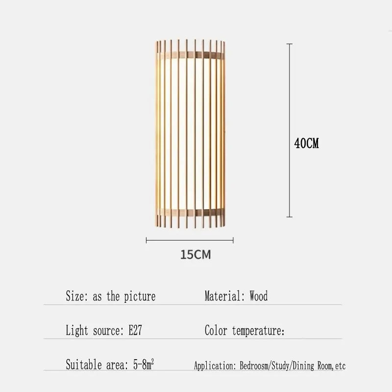 Applique Murale Japandi – Bois Massif LED