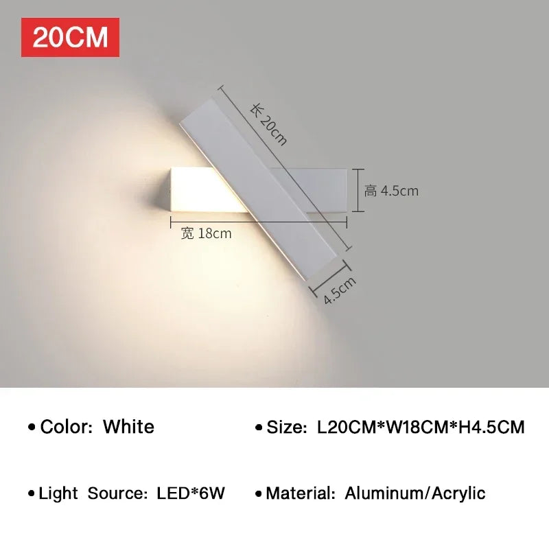Applique Murale LED Rotative 350° – Moderne