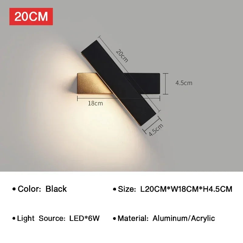 Applique Murale LED Rotative 350° – Moderne