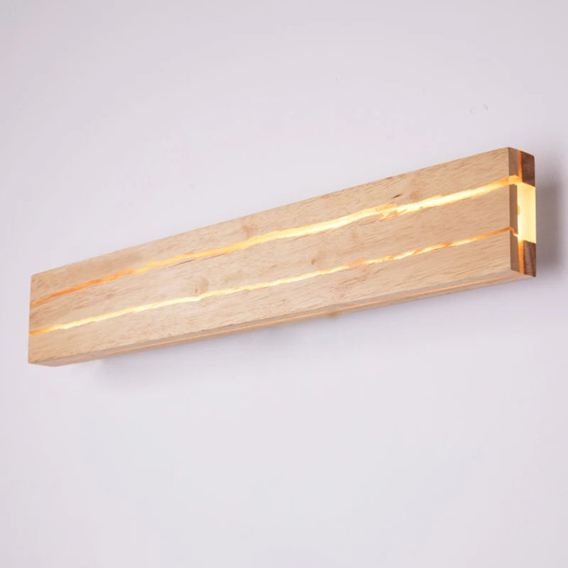 Applique Murale LED en Bois Nordique Design Fissuré