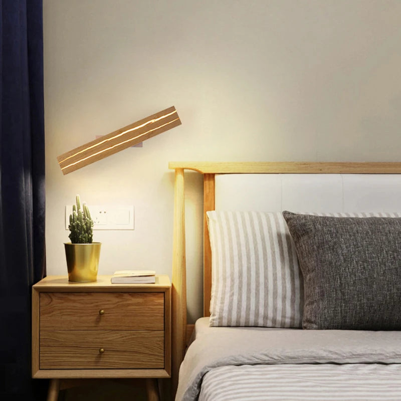 Applique Murale LED en Bois Nordique Design Fissuré