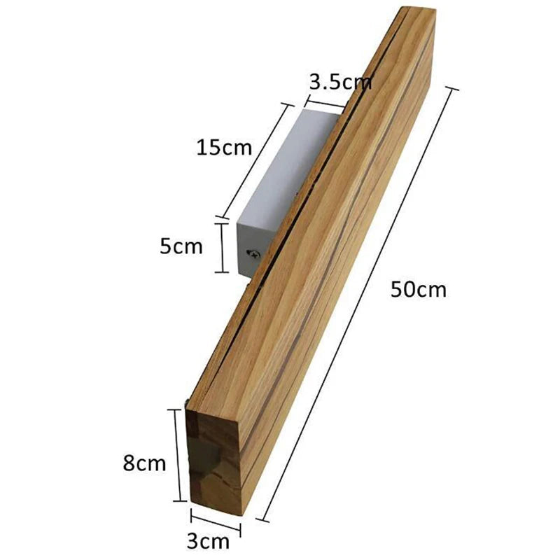 Applique Murale LED en Bois Nordique Design Fissuré