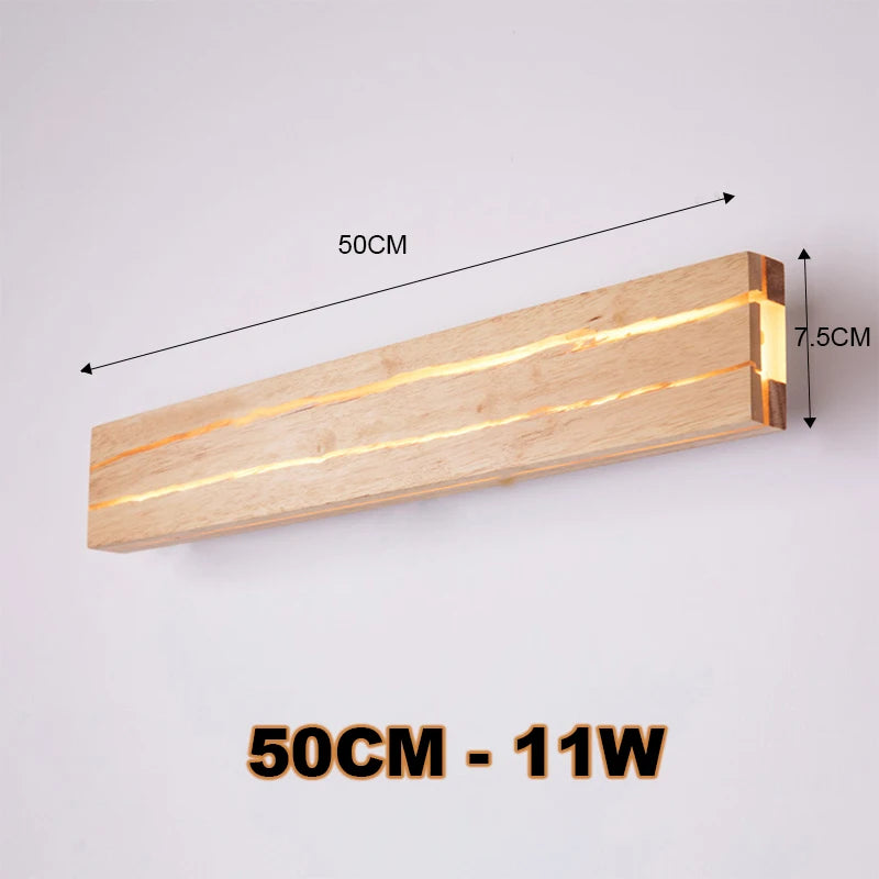 Applique Murale LED en Bois Nordique Design Fissuré
