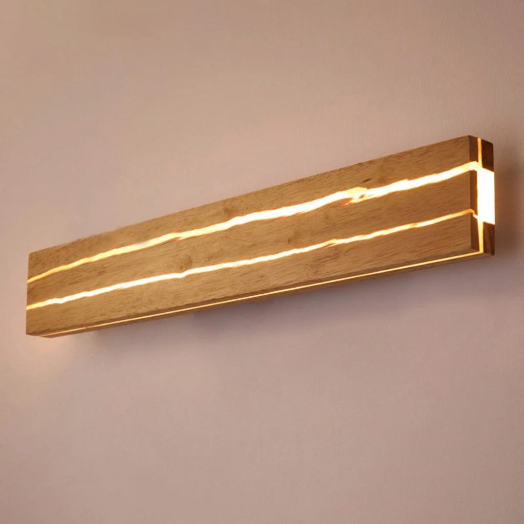 Applique Murale LED en Bois Nordique Design Fissuré