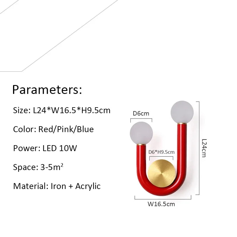 Applique Murale LED en U – Colorée Design