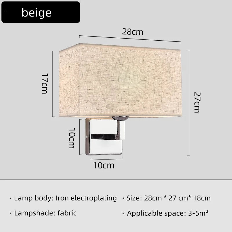 Applique Murale Liseuse Tissu – Spot avec Interrupteur E27