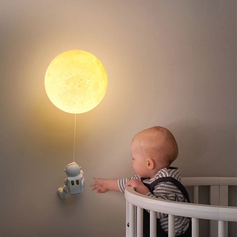 Applique Murale Lune & Astronaute – Chambre Enfant LED