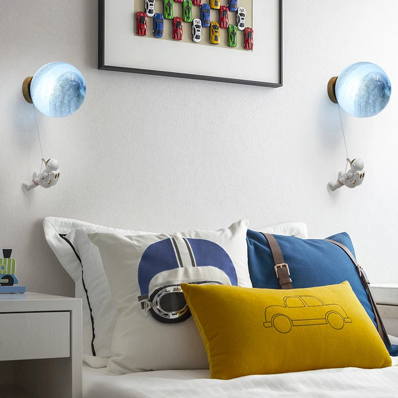 Applique Murale Lune & Astronaute – Chambre Enfant LED