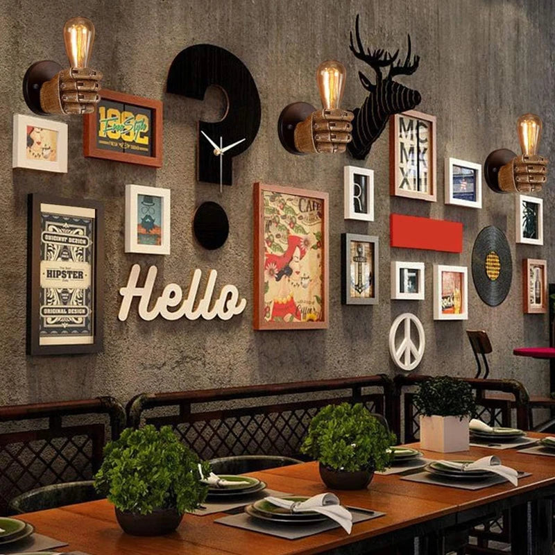 Applique Murale Main en Résine – Déco Rétro Nordique