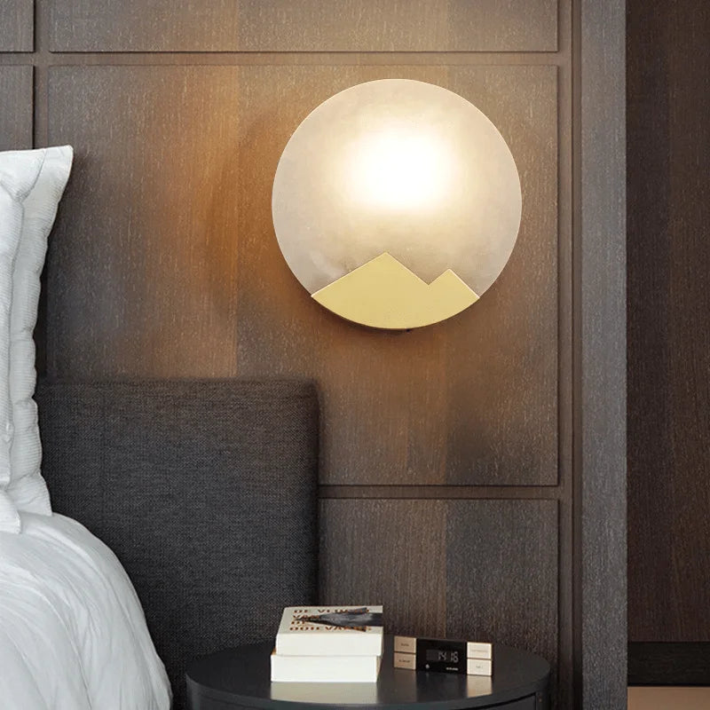 Applique Murale Marbre & Laiton – Ronde LED Nordique