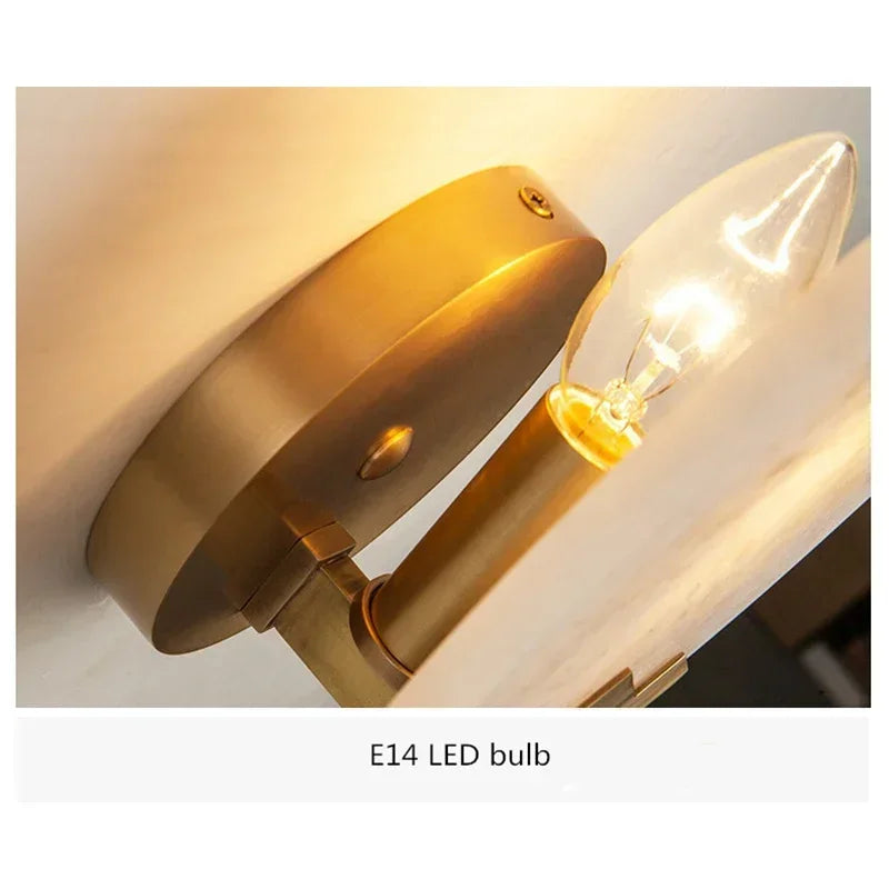 Applique Murale Marbre & Laiton – Ronde LED Nordique