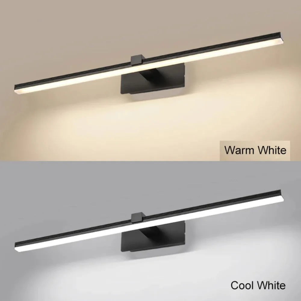 Applique Murale Miroir LED – Barre Noire 40 cm Salle de Bain