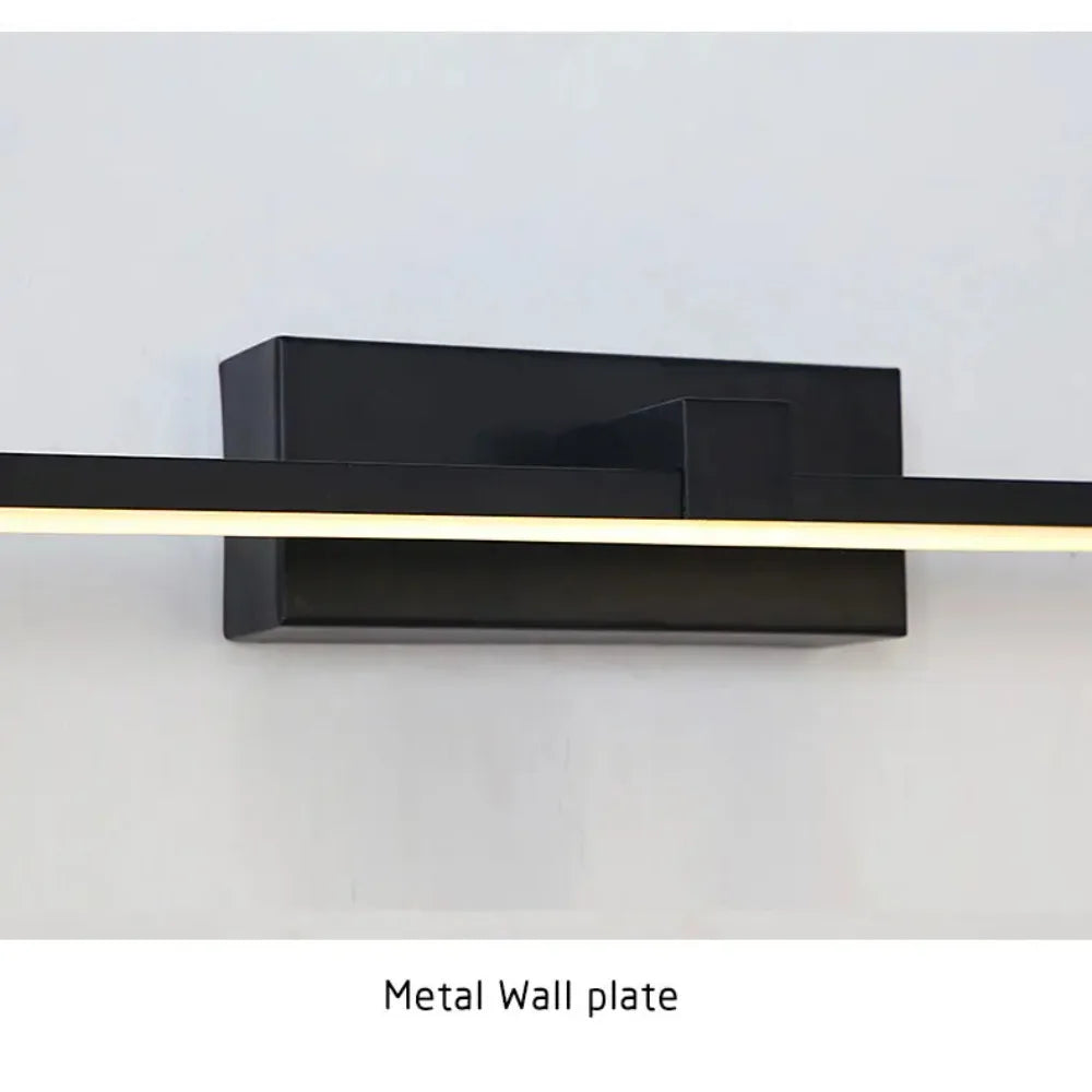 Applique Murale Miroir LED – Barre Noire 40 cm Salle de Bain