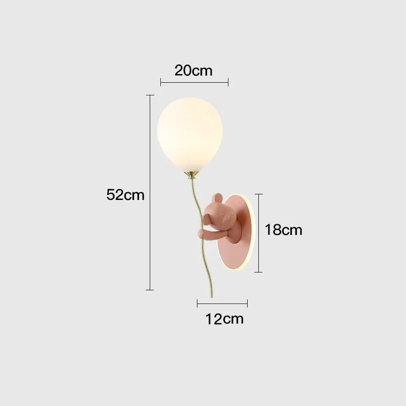 Applique Murale Ours Ballon – Chambre Enfant Macaron