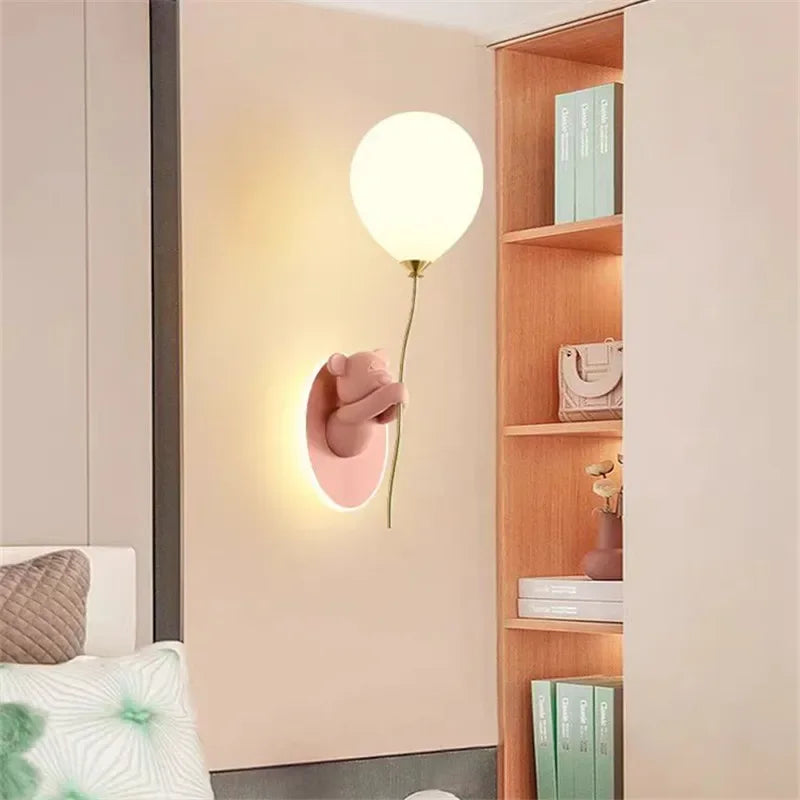 Applique Murale Ours Ballon – Chambre Enfant Macaron