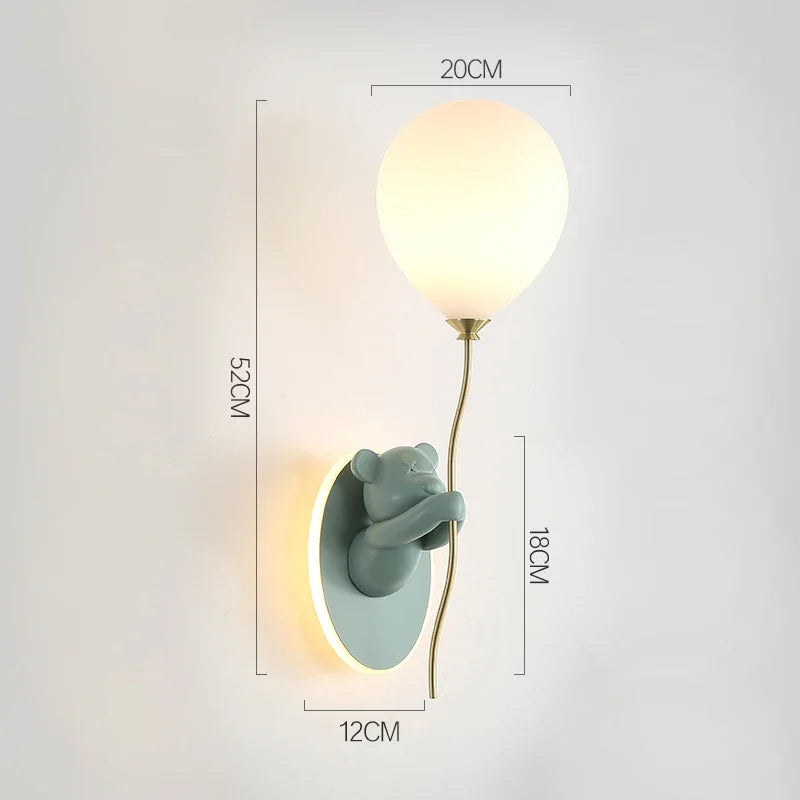 Applique Murale Ours Ballon – Chambre Enfant Macaron