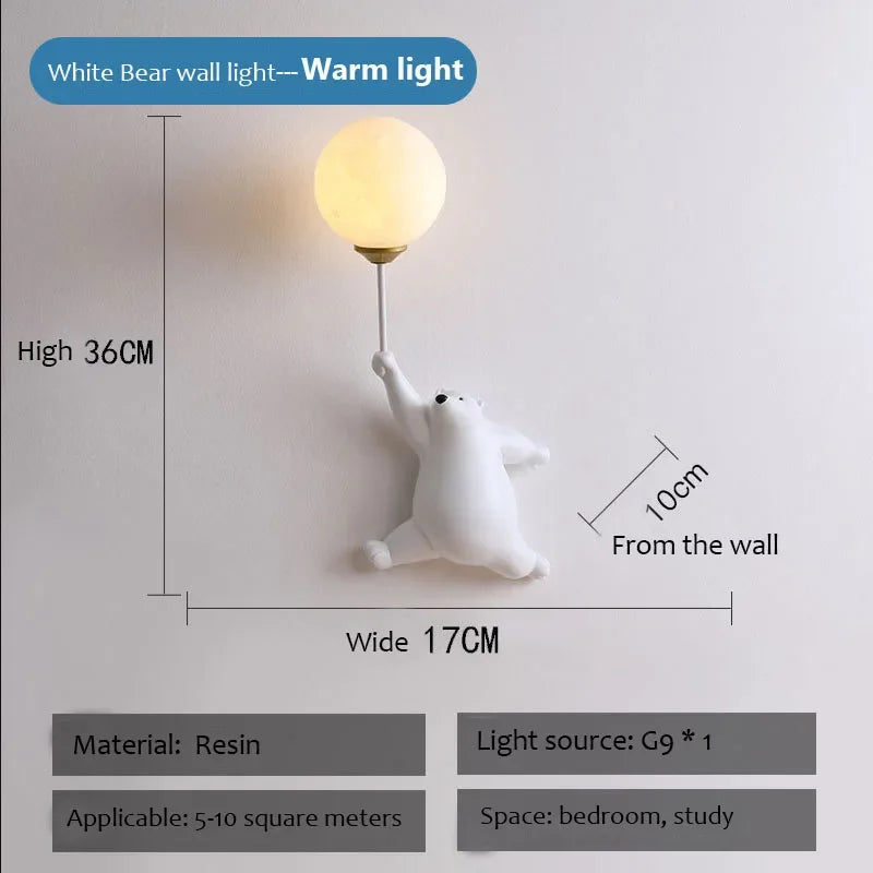 Applique Murale Ours Polaire – Chambre Enfant LED
