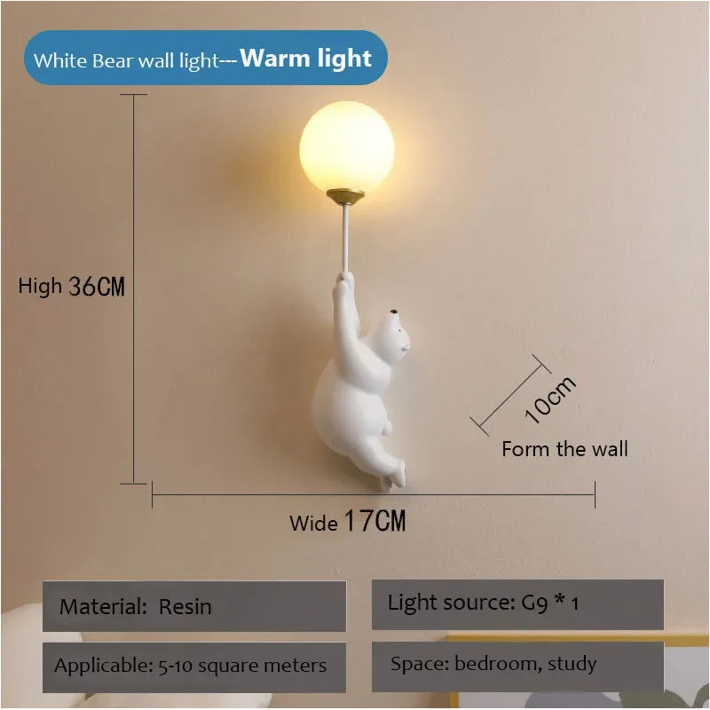 Applique Murale Ours Polaire – Chambre Enfant LED