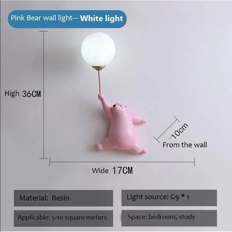 Applique Murale Ours Polaire – Chambre Enfant LED
