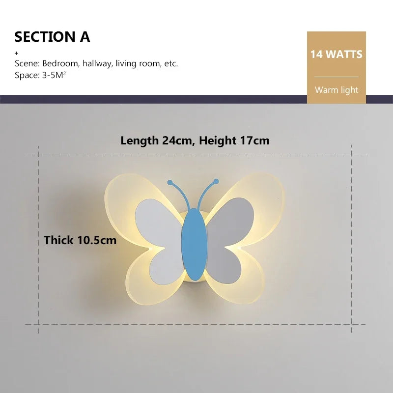 Applique Murale Papillon – Chambre Enfant LED