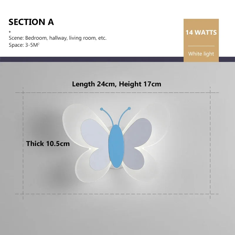 Applique Murale Papillon – Chambre Enfant LED