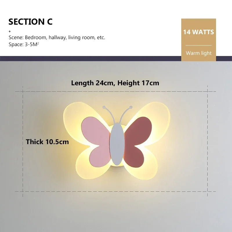 Applique Murale Papillon – Chambre Enfant LED