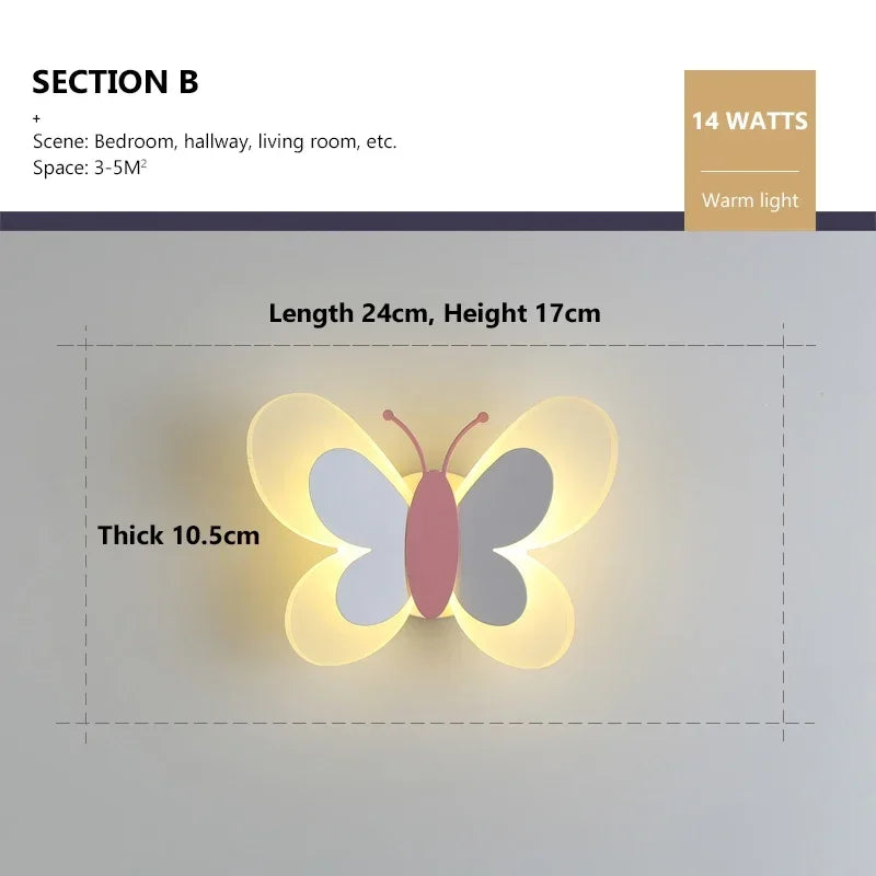 Applique Murale Papillon – Chambre Enfant LED