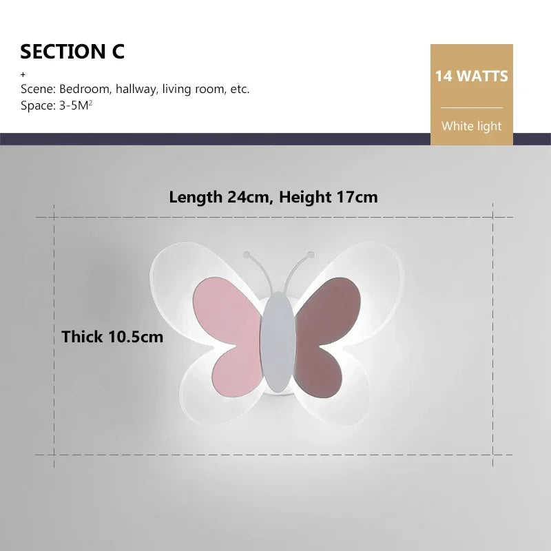 Applique Murale Papillon – Chambre Enfant LED