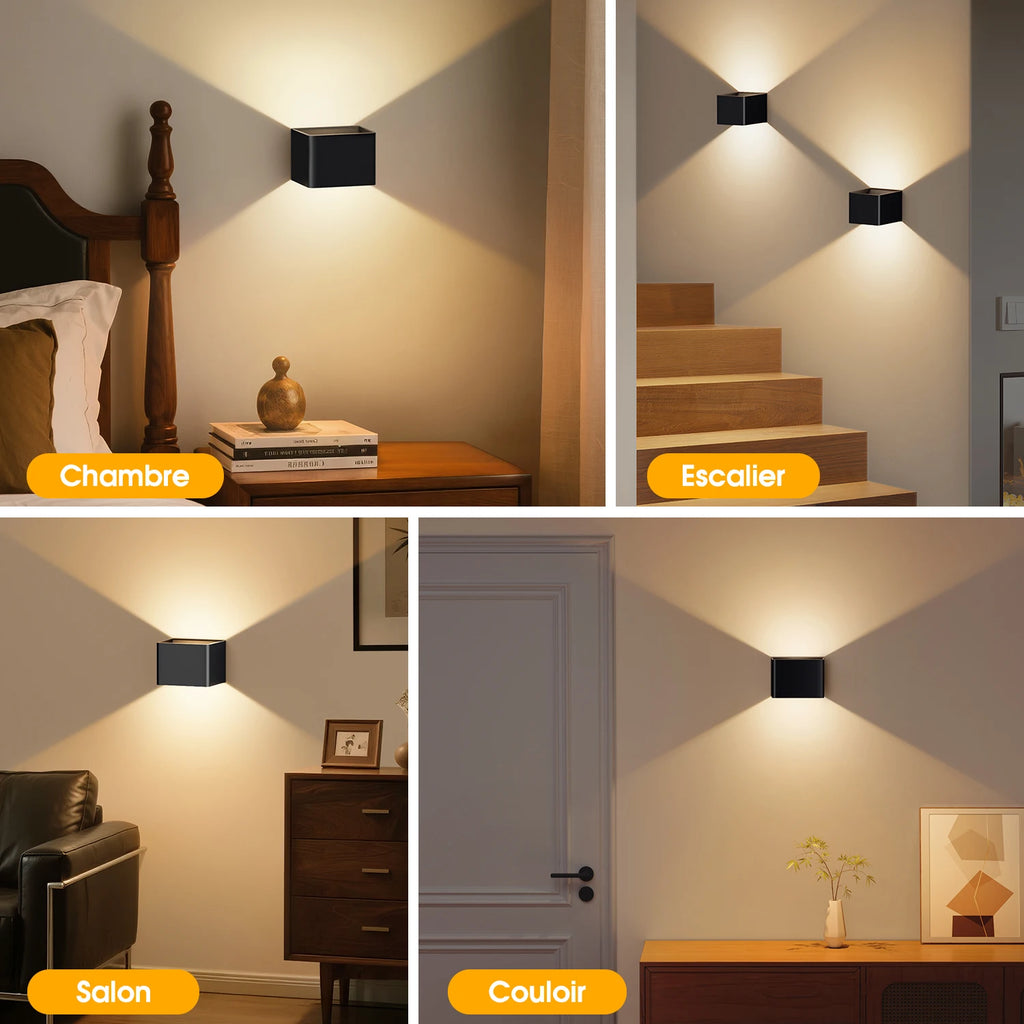 Applique Murale Rechargeable – Détecteur de Mouvement (Lot de 2)