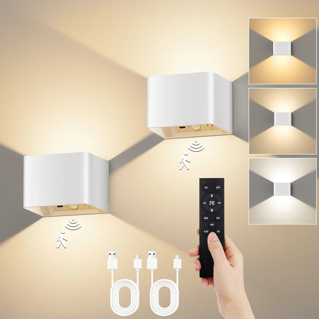 Applique Murale Rechargeable – Détecteur de Mouvement (Lot de 2)