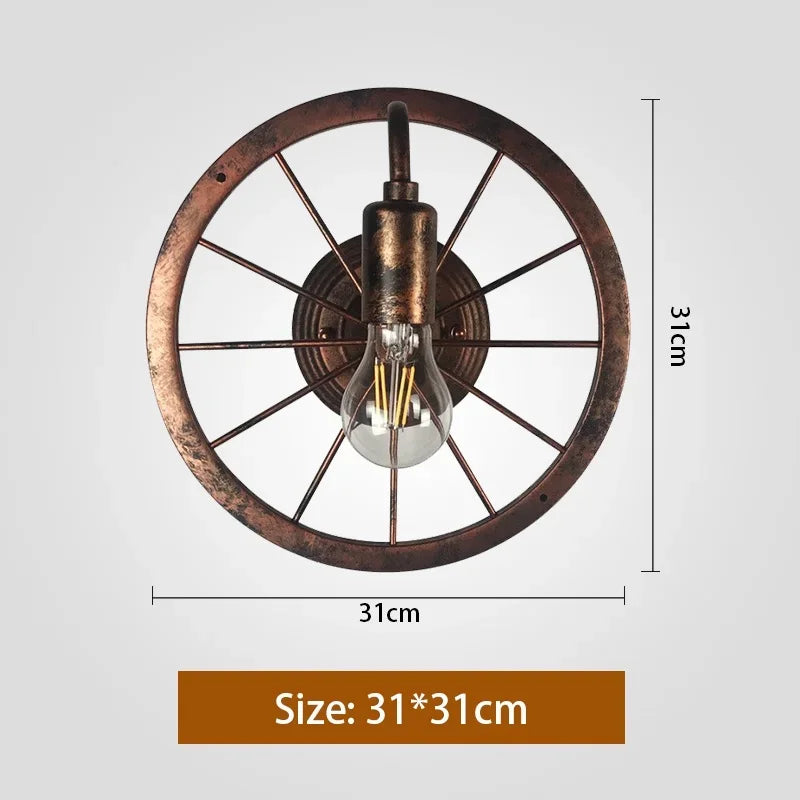 Applique Murale Roue Vintage Industrielle