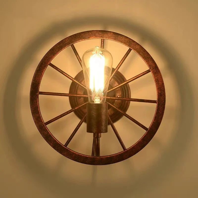 Applique Murale Roue Vintage Industrielle
