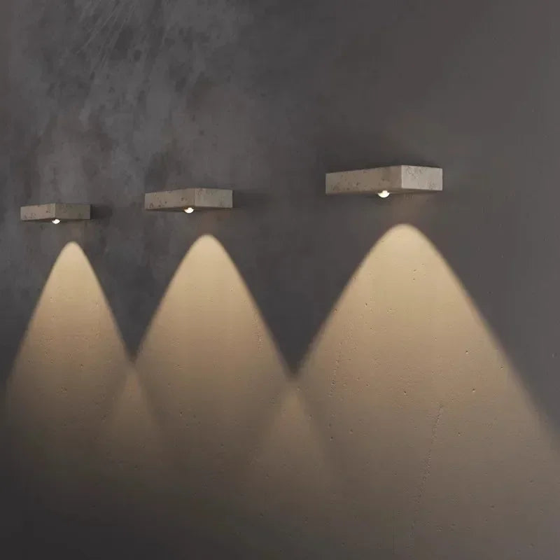 Applique Murale Travertin LED – Pierre Naturelle Wabi-Sabi