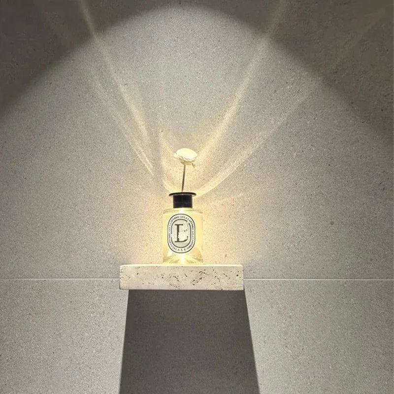 Applique Murale Travertin LED – Pierre Naturelle Wabi-Sabi