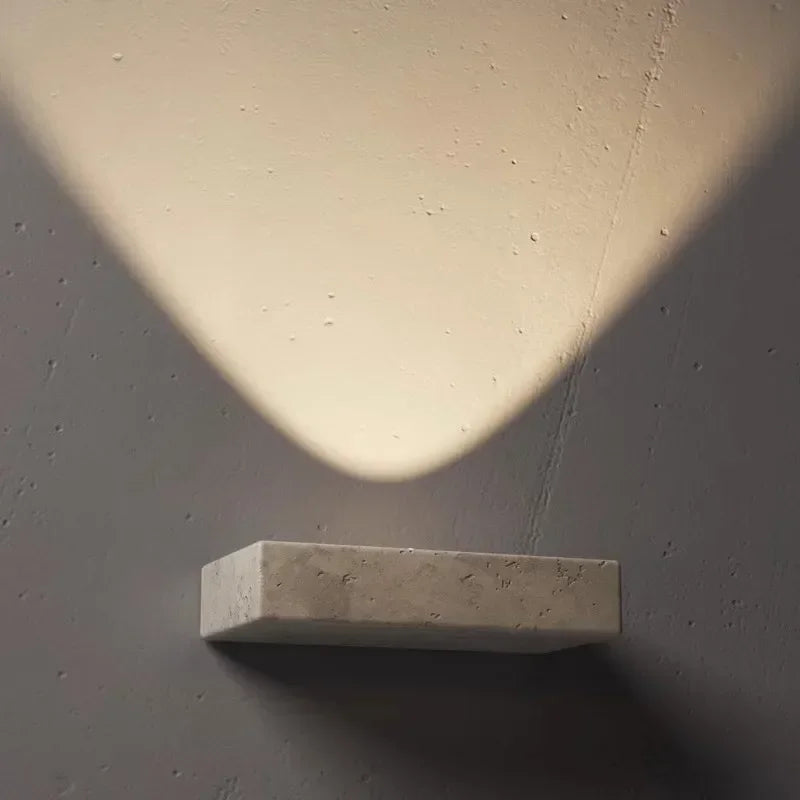 Applique Murale Travertin LED – Pierre Naturelle Wabi-Sabi