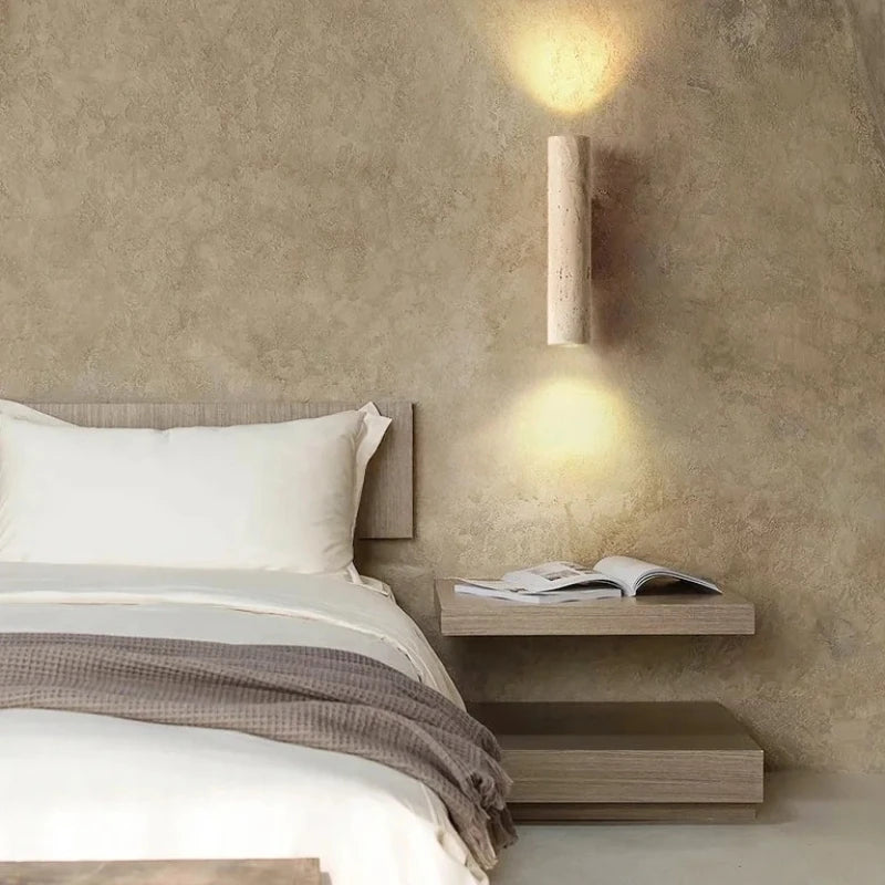 Applique Murale Travertin Wabi-Sabi – LED Chevet