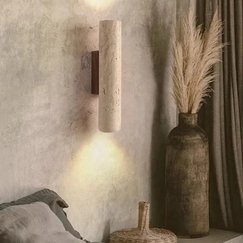 Applique Murale Travertin Wabi-Sabi – LED Chevet
